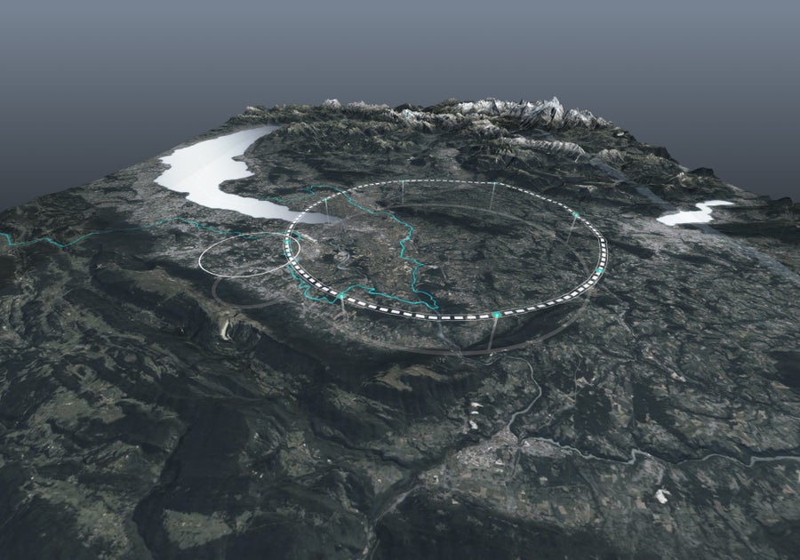 Map with circular drawing for tunnel location area.