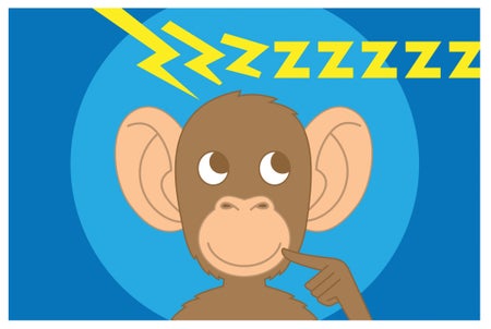 Cartoon illustration of a monkey with large ears